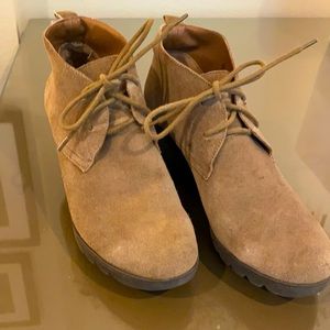 Donald Pliner suede wedge booties